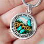 AG2508001 My Mind Still Talks To You Turquoise Butterflies Flower Luxury Necklace with Back Engraving