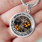 AG2008013 My Mind Still Talks To You Orange Monarch Butterflies Tree Of Life Luxury Necklace with Back Engraving