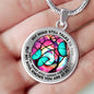 AG2108003 My Mind Still Talks To You Turquoise Butterflies Tie Dye Tree Of Life Luxury Necklace with Back Engraving