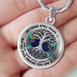 AG0608136 My Mind Still Talks To You Hummingbirds Silver Celtic Knot Tree Of Life Luxury Necklace with Back Engraving