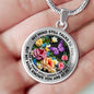 AG2908040 My Mind Still Talks To You Purple Butterflies Flower Luxury Necklace with Back Engraving