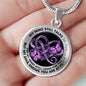 SP0509016 My Mind Still Talks To You Purple Butterflies Broken Heart Luxury Necklace with Back Engraving