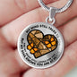 SP0109027 My Mind Still Talks To You Orange Monarch Butterflies Broken Heart Luxury Necklace with Back Engraving