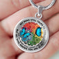 AG2408026 My Mind Still Talks To You Blue Butterflies Four Seasons Flower Luxury Necklace with Back Engraving