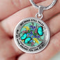 AG2908013 My Mind Still Talks To You Turquoise Butterflies Flower Luxury Necklace with Back Engraving