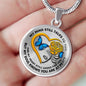 B0708018 My Mind Still Talks To You Blue Butterflies Golden Rose And Heart Shape Luxury Necklace with Back Engraving