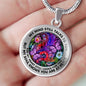 AG2608012 My Mind Still Talks To You Purple Butterflies Flower Luxury Necklace with Back Engraving