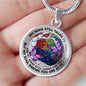 AG2008035 My Mind Still Talks To You Purple Butterflies Tree Of Life Luxury Necklace with Back Engraving