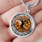 AG1308032 My Mind Still Talks To You Orange Monarch Butterflies Tree Of Life Luxury Necklace with Back Engraving