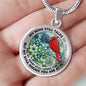 AG2208059 My Mind Still Talks To You Red Cardinals Flower Luxury Necklace with Back Engraving