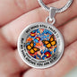 AG2408018 My Mind Still Talks To You Orange Monarch Butterflies Flower Luxury Necklace with Back Engraving