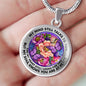 AG2408043 My Mind Still Talks To You Purple Butterflies Flower Luxury Necklace with Back Engraving