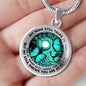 AG2208002 My Mind Still Talks To You Turquoise Butterflies Tree Of Life Meditation Luxury Necklace with Back Engraving