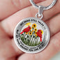 AG2508050 My Mind Still Talks To You Red Cardinals Flower Luxury Necklace with Back Engraving