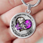 SP0109018 My Mind Still Talks To You Purple Butterflies Broken Heart Luxury Necklace with Back Engraving
