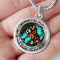 AG2608007 My Mind Still Talks To You Turquoise Butterflies Flower Luxury Necklace with Back Engraving