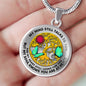 B0706067 My Mind Still Talks To You Green Butterflies And Tree Of Life Sun And Moon Luxury Necklace with Back Engraving