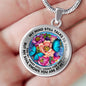 AG2408044 My Mind Still Talks To You Blue Butterflies Flower Luxury Necklace with Back Engraving