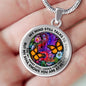 AG2608011 My Mind Still Talks To You Orange Monarch Butterflies Flower Luxury Necklace with Back Engraving