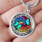AG2408007 My Mind Still Talks To You Turquoise Butterflies Flower Luxury Necklace with Back Engraving