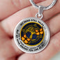 AG0608032 My Mind Still Talks To You Orange Monarch Butterflies Gold Celtic Knot Tree Of Life Luxury Necklace with Back Engraving
