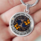 AG2008016 My Mind Still Talks To You Orange Monarch Butterflies Tree Of Life Luxury Necklace with Back Engraving
