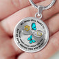 JL1507001 My Mind Still Talks To You Turquoise Butterflies Gold One Paw Luxury Necklace with Back Engraving
