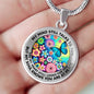 AG2408041 My Mind Still Talks To You Blue Butterflies Flower Luxury Necklace with Back Engraving