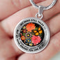 AG2908036 My Mind Still Talks To You Orange Monarch Butterflies Flower Luxury Necklace with Back Engraving