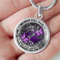 AG2208021 My Mind Still Talks To You Purple Butterflies Silver Tree Of Life Luxury Necklace with Back Engraving