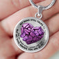SP0109011 My Mind Still Talks To You Purple Butterflies Broken Heart Of Rocks Luxury Necklace with Back Engraving