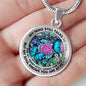 AG2608019 My Mind Still Talks To You Blue Butterflies Flower Luxury Necklace with Back Engraving