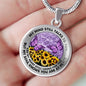 AG2508015 My Mind Still Talks To You Purple Butterflies Flower Luxury Necklace with Back Engraving