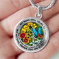 AG2908023 My Mind Still Talks To You Blue Butterflies Flower Luxury Necklace with Back Engraving