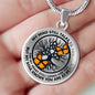 AG0608026 My Mind Still Talks To You Orange Monarch Butterflies Black Celtic Knot Tree Of Life And Galaxy Luxury Necklace with Back Engraving