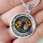 AG0608065 My Mind Still Talks To You Orange Monarch Butterflies Black Celtic Knot Tree Of Life Luxury Necklace with Back Engraving