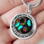 AG2408009 My Mind Still Talks To You Turquoise Butterflies Yin Yang Flower Luxury Necklace with Back Engraving