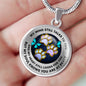 JL1707031 My Mind Still Talks To You Turquoise Butterflies Golden Colorful Paws And Galaxy Luxury Necklace with Back Engraving
