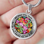 AG2808030 My Mind Still Talks To You Dragonflies Flower Luxury Necklace with Back Engraving