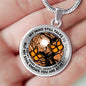AG2208014 My Mind Still Talks To You Orange Monarch Butterflies Tree Of Life Meditation Luxury Necklace with Back Engraving