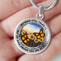AG2508017 My Mind Still Talks To You Orange Monarch Butterflies Flower Luxury Necklace with Back Engraving