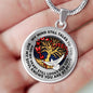 TM0107 My Mind Still Talks To You Dove with Orange Butterflies Tree Of Life Luxury Necklace with Back Engraving