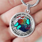 AG2008009 My Mind Still Talks To You Turquoise Butterflies Tree Of Life Luxury Necklace with Back Engraving