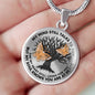 B0706024 My Mind Still Talks To You Orange Butterflies Luxury Necklace with Back Engraving