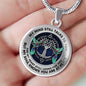 AG0608130 My Mind Still Talks To You Hummingbirds Silver Celtic Knot Tree Of Life Luxury Necklace with Back Engraving