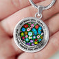AG2808014 My Mind Still Talks To You Blue Butterflies Flower Luxury Necklace with Back Engraving