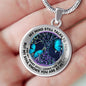 AG0608004 My Mind Still Talks To You Blue Butterflies Metal Tree Of Life Luxury Necklace with Back Engraving