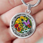 AG2908022 My Mind Still Talks To You Purple Butterflies Flower Luxury Necklace with Back Engraving