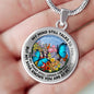 AG2508037 My Mind Still Talks To You Blue Butterflies Flower Luxury Necklace with Back Engraving