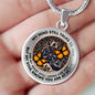 AG1208019 My Mind Still Talks To You Orange Monarch Butterflies Rose Gold Celtic Tree Of Life Luxury Necklace with Back Engraving